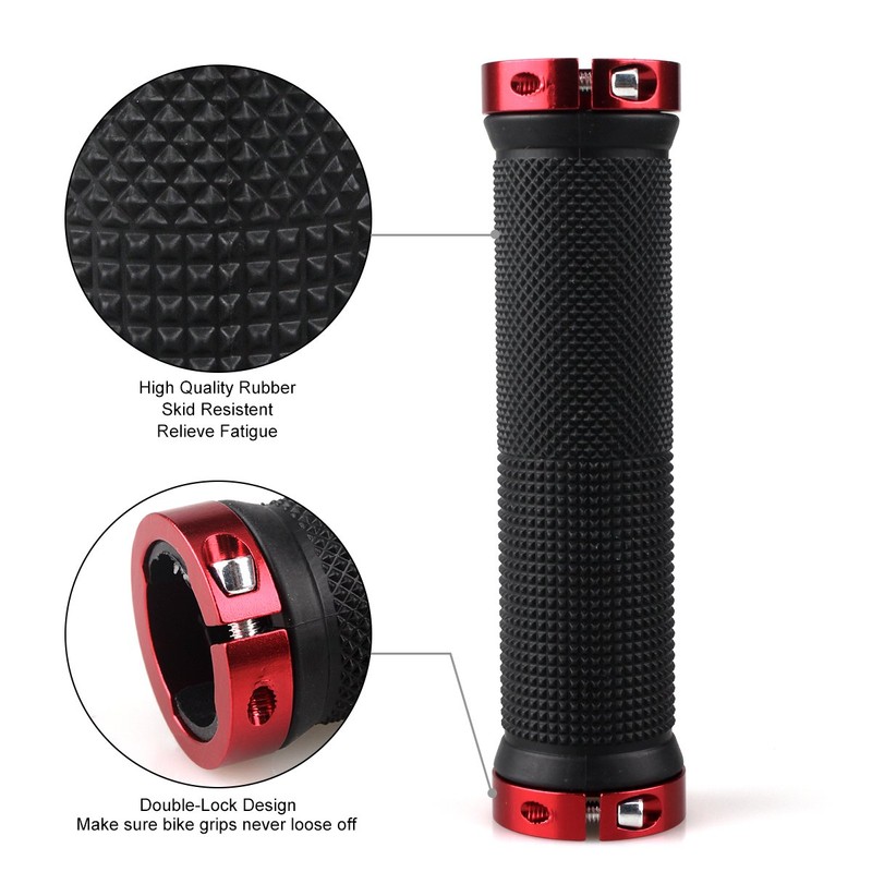 LYCAON Grips for Mountain Bikes Bicycle Handlebar Grips Double Lock