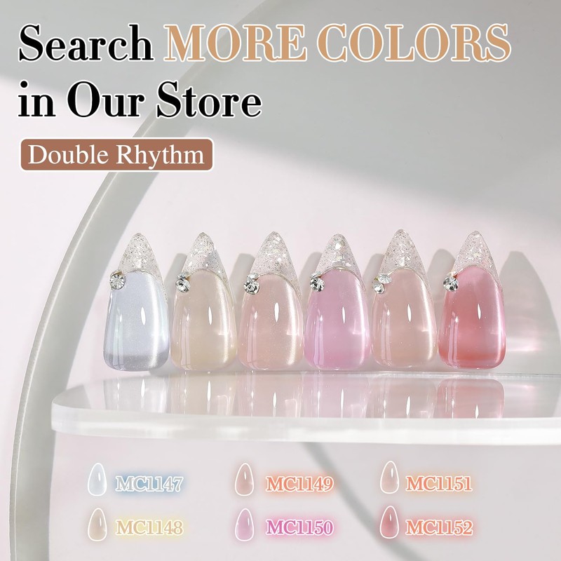 Double Rhythm 15ML Glass Cat Eye Gel Polish with Magnet