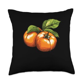Persimmon Fruit Retro Throw Pillow