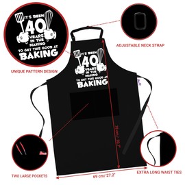 Bang Tidy Clothing 40th Birthday Gifts for Women - Funny Baking Aprons - 100% Cotton 2 Pockets - It's Been 40 Years - Black