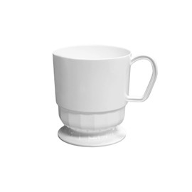 Party Essentials Party Essentials 8-Ounce Hard Plastic Tea Mugs/Coffee Cups with Handles, 40-Count, Deluxe White