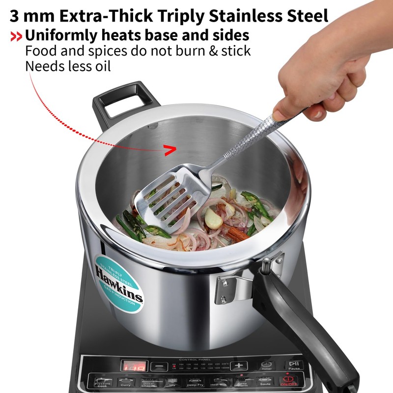 HAWKINS Triply Stainless Steel Pressure Cooker, Inner Lid Cooker, (HSST45)