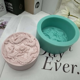 Phoenix Design Round Silicone Soap Mold Scented Candle Wax Mould Decorating Resin Plaster Crafts Molds