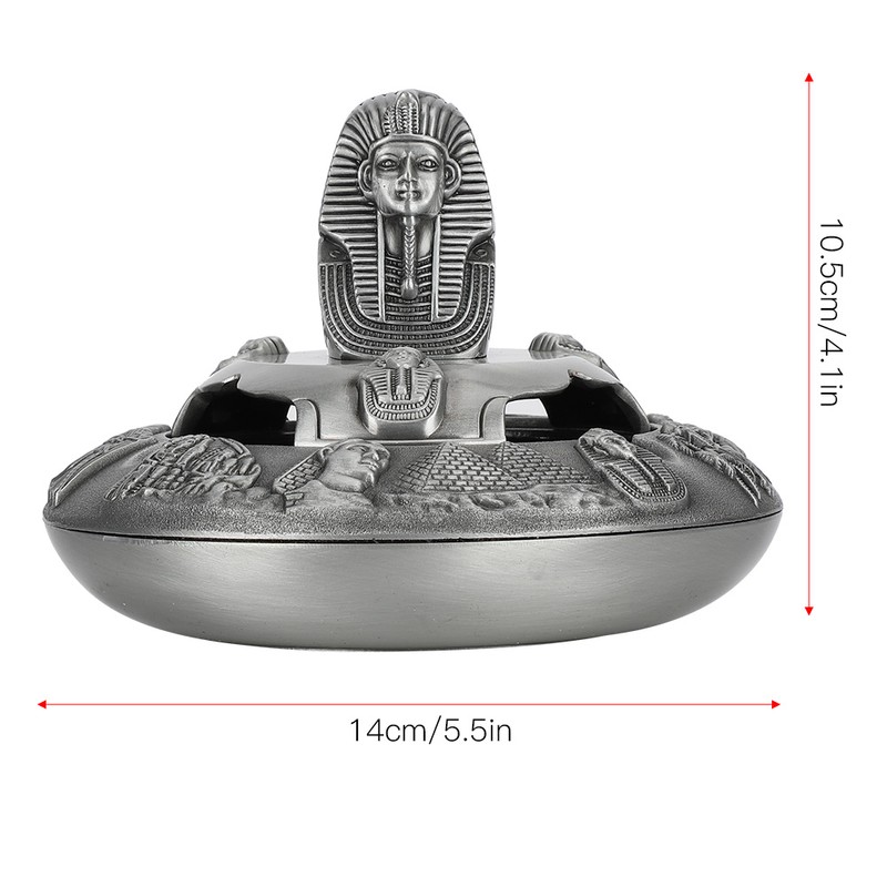 Metal Ashtray with Cover Retro Zinc Alloy Crafts Innovative Ornaments