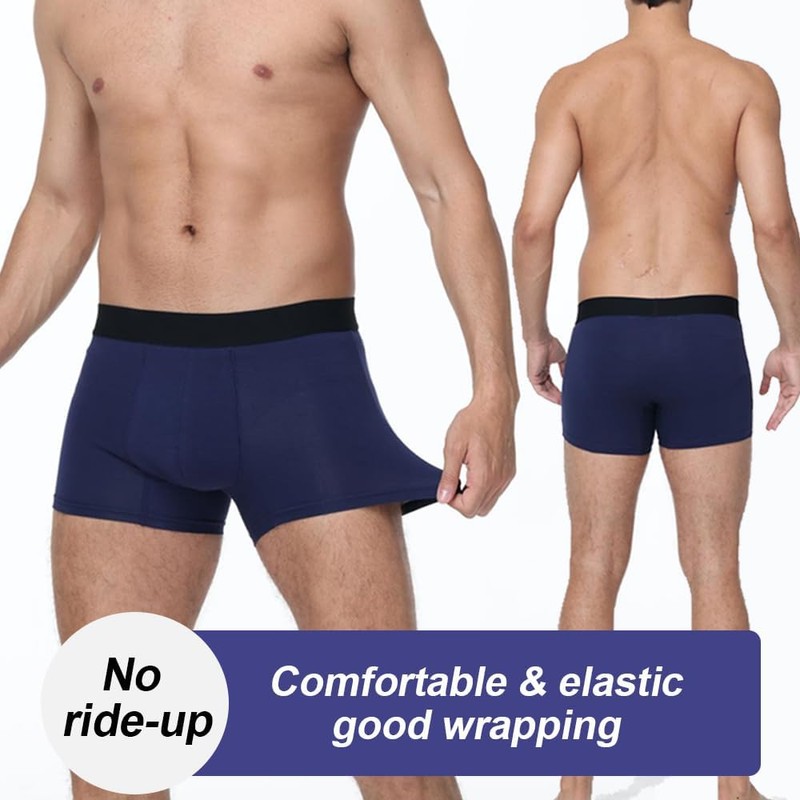 Men's Incontinence Boxer Briefs, Washable Leak Proof Cotton