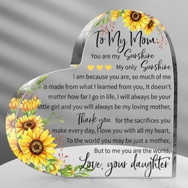 Mothers Day Gifts for Mom Acrylic Mom Gift Birthday Gift Sign Plaque Presents from Daughter Son Grateful Valentines Birthday Gifts,5.9 - Style: My Dear Mom