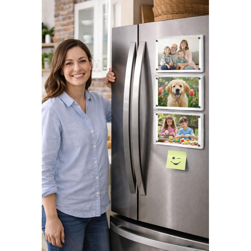 Leoriaie 6 PCS Magnetic Picture Frame for Fridge, 4 x