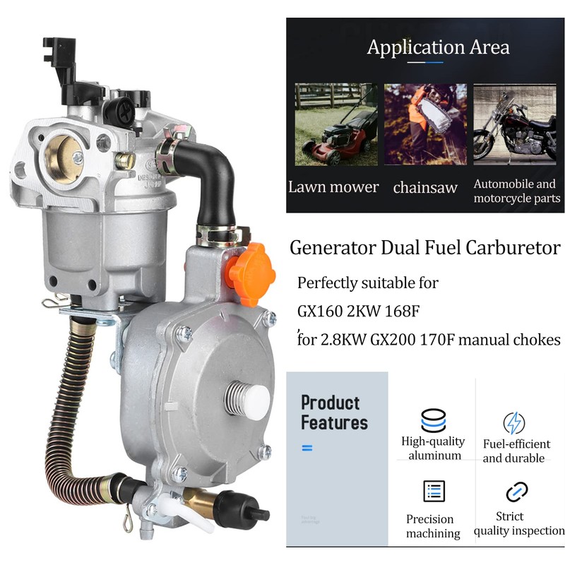 Generator Dual Fuel Carburetor, LPG CNG Conversion Kit for 2.8KW