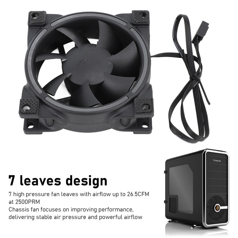 80mm PWM Case Fan Efficient Silent MFDB Dynamic Pressure Bearing