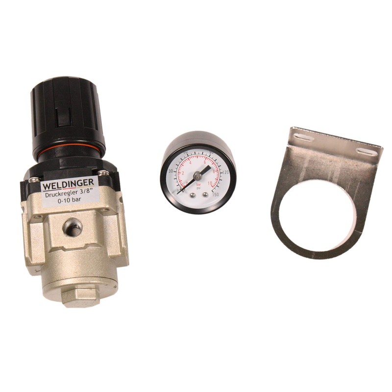 WELDINGER Compressed Air Regulator 3/8 Inch 0-10 Bar with Pressure