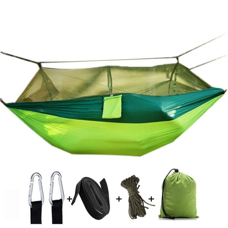 Outdoor Camping Hammock with Mosquito Net - Blue