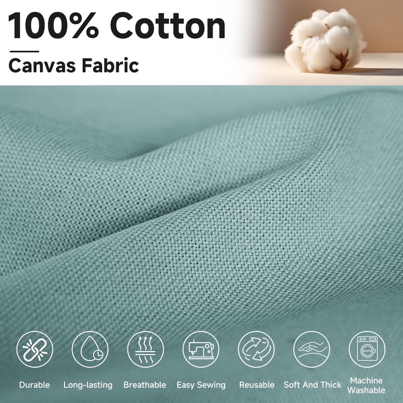 Simple&Opulence 100% Cotton Canvas Natural Fabric by The Yard- 59