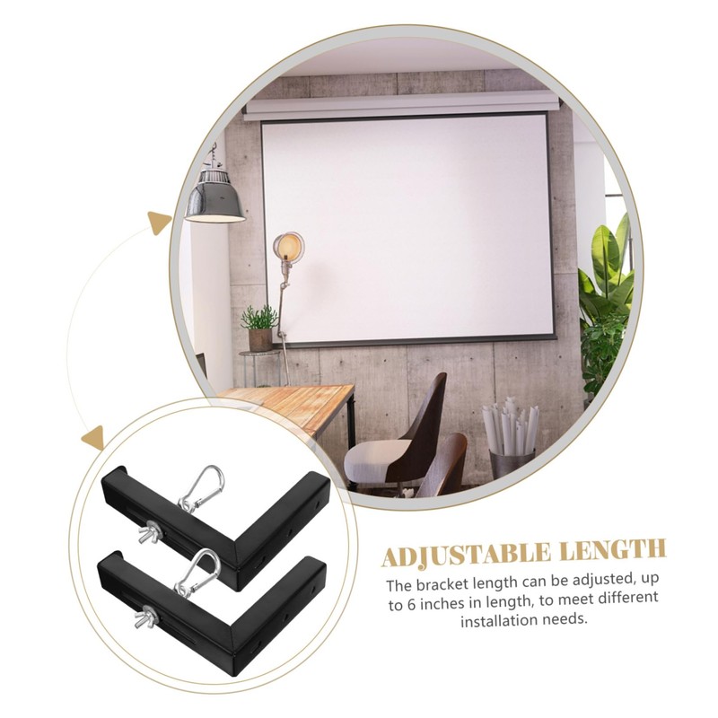 TEHAUX 2pcs Adjustable Shaped Wall Mount Projector Screen Bracket Bracket