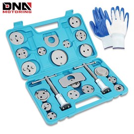 DNA MOTORING 24-pcs Disc Brake Caliper Piston Compressor Wind Back Repair Tool Kit for Cars, with Carrying Case, Blue or Red - Color: Red