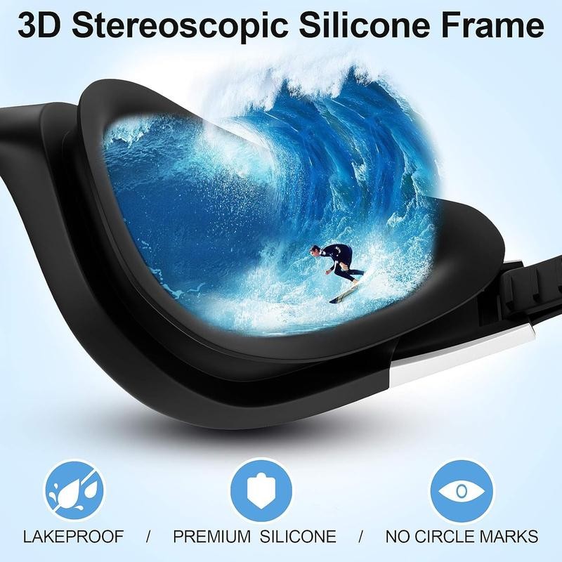 Polarized Swim Goggles, Swimming Goggles Anti-Glare Anti-Fog - Color: Mirror