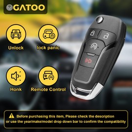 Flip Key Fob Keyless Entry Remote Control N5F-A08TDA for 2015 2017 2016 2017 2018 2019 2020 Ford F150 F250 F350 F450 F550 Super Duty Ranger XLT Raptor, 164-R8134 4-Button FSK 902MHz 49 Chip