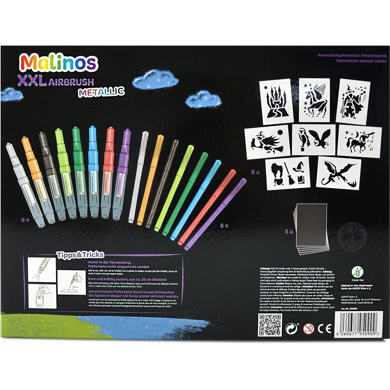 MALINOS 300969 XXL Airbrush Metallic, Colourful, Pack of 29 (Pack