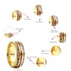 Vakki 6mm/8mm Tungsten Rings for Men/Women, Hawaiian Koa Wood Inlay,