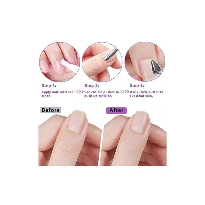 Decute Cortacutículas Profesional Acero Inoxidable, Rosa