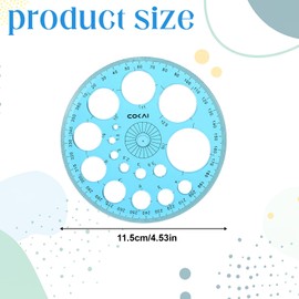 cobee Set of 2 Circle Stencils for Drawing, Circle Stencils for Painting with 16 Circles, Drawing Stencil Circle Ruler, Multifunctional Quilling Stencil, Measuring Stencils for Drawing Aids