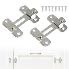 Pack of 2 Flip Slide Latch Hardware, Door Bolt, Sliding Bolt Stainless Steel Stainless Steel Lock Door Latch, 70 mm x 24 mm Base, 100 mm x 20 mm Bolts, Includes Screws, Door Bolt Stainless Steel for