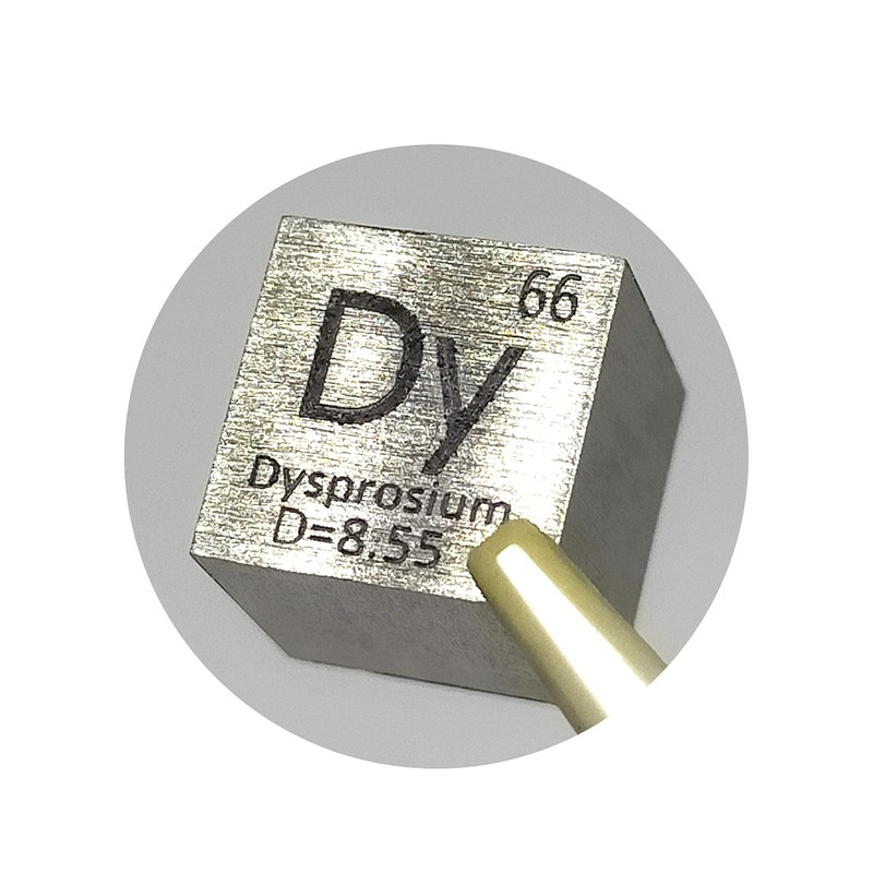 Elemental Specimen Dysprosium Dy (0.4 inch (10 mm) Cube, Engraved