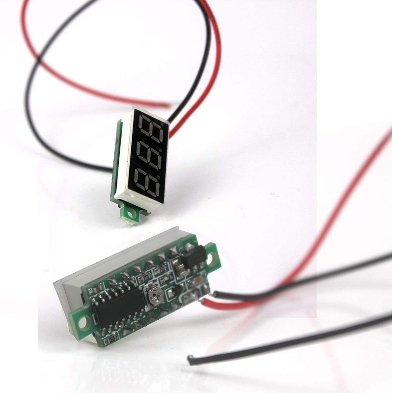 Aideepen 5pcs 2-Wire LED Voltmeter 0.28" Digital Display Voltage Tester