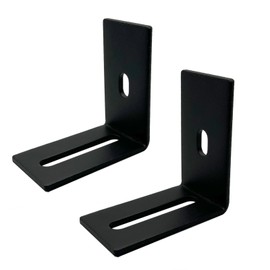 2 PCS Slotted Hole Corner Braces 2¾x2¾x1½ L Shaped Right Angle Steel Bracket 3.2mm Thickness, Heavy Duty 110LB Brackets Black Powder Coated 90° Angle Metal Bracket for Wooden Furniture Timber