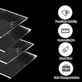 Reeded Acrylic Sheet Plexiglass 1/5” Thick– Acrylic Panels for DIY Crafts, Display Cases, Floating Shelves, Home Décor, Cut with Cricut, Engraver, Power Saw or Hand Tools (2, 12x12, 5mm Thick)