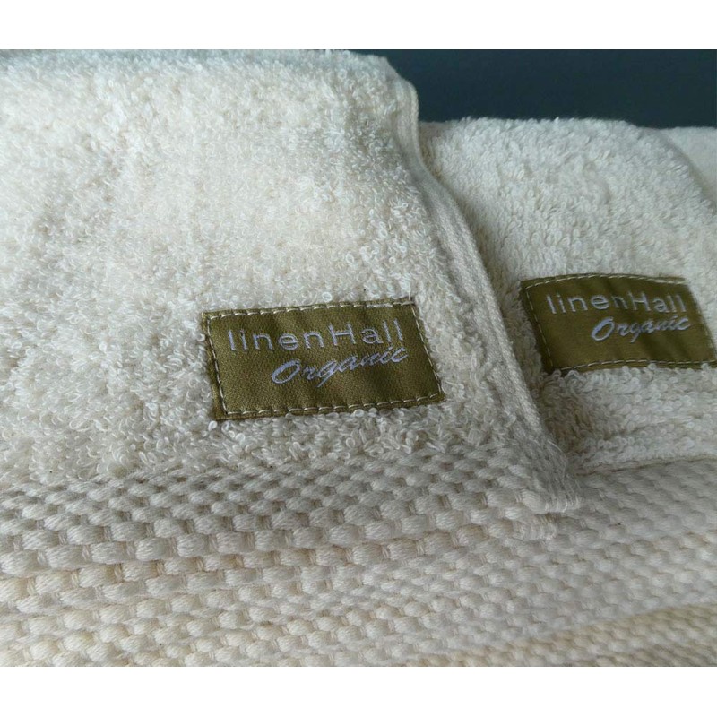 linenHall 500gsm, Combed Organic Cotton Bath Towels in Natural Unbleached