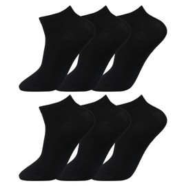 Nightwear Heaven 12 Pairs Mens Big Foot Trainer Ankle Socks UK 6-11 or 11-14 Black White or Assorted (11-14, Black)