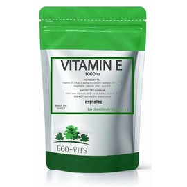 Natural Vitamin E 1000IU High Strength 60 Vegetarian Capsules High Absorption, Antioxidant Support, Immune System Health, Skin & Hair, Heart & Eye Health