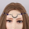 Tgirls Boho Crescent Moon Diademas de vidrio cadena de cabeza