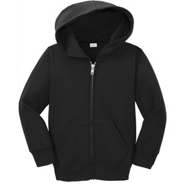Joe's USA Infant Full Zip Hoodies - Soft and Cozy Hooded Sweatshirts, Jet Black, 12M