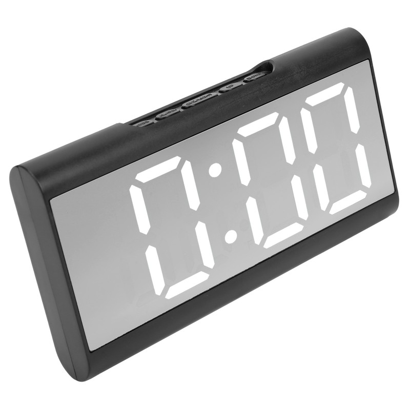 Alarm Clock LED Digital Display Mirror USB Charging Desktop Clock