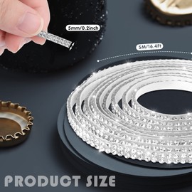 Bling Car Trim Self Adhesive Bling Car Interior Exterior Accessories Car Accessories for Women Car Dashboard Decorations Rhinestone Car Accessories Bling Stickers for Car Ornaments (16.4 ft, White)