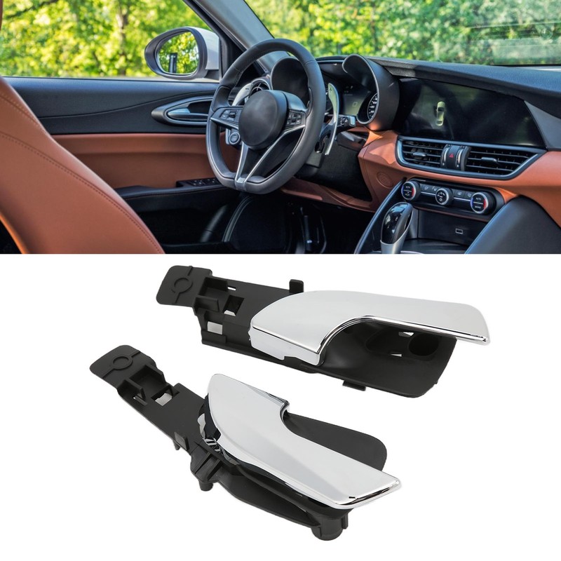 2PCS Car Interior Door Handle Silver 156092167 Replacement for Alfa