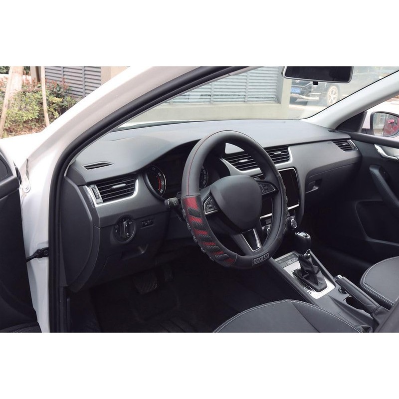 SPARCO S101 Universal Car Steering Wheel Cover, Red Colour