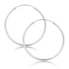 Sterling Silver Hoop Stud Earrings 40mm Large Round Circular 925