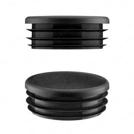 EMFA Lamellar Plugs, Round, 2 Inches, Black, Pack of 5, Round End Cap, Steel Pipe, Plastic Plugs for Round Pipes, Pipe End Caps