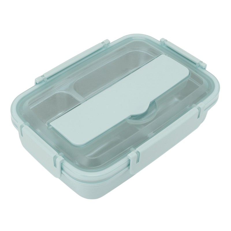 Lunch Box 3 Compartments 304 Stainless Steel Plastic Matching Spoon