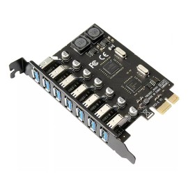 Jeswo Adaptador Tarjeta De Expansión Pci-e A Usb 3.0 De 7 Puertos