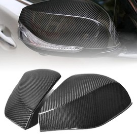 Jie Norman Mirror Cover Caps Fits for Infiniti Q50 Q50S Q60 Q70 QX30 2014-2022 Carbon Fiber Style Side Door Wing Mirror Cap Covers ABS Replacement Type 1 Pair