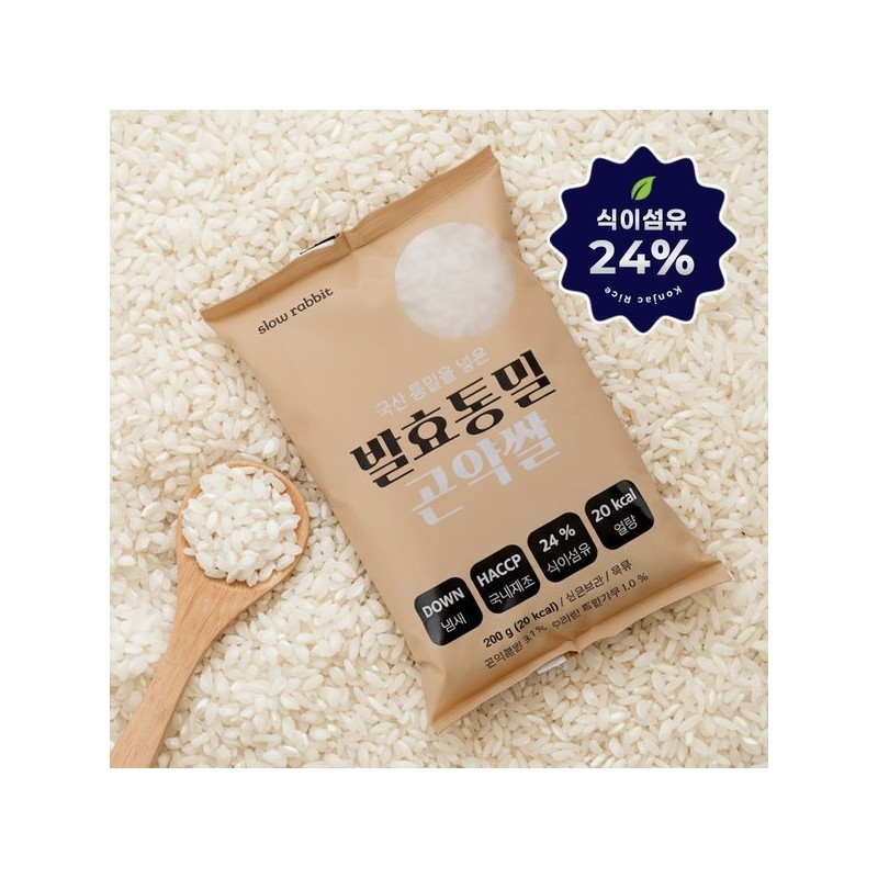 Slow Rabbit 발효통밀 곤약쌀 200g 30개 Fermented Whole Wheat Konjac