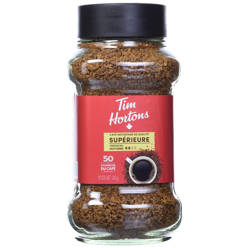 Tim Hortons Medium Roast Instant Coffee, 100% Colombian, 300g Jar