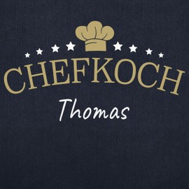 Geschenk mit Namen personalisiert by Shirtracer - Apron - Cooking Apron Men - Chef with Name I Gift for Chef, 7 jeans blue