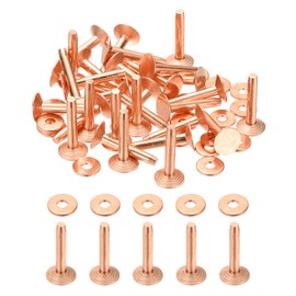PATIKIL 10x3.3x19mm Leather Rivets and Burrs, 100 Sets Leather Rivets and Washers Copper Fastener Metal Studs Posts for Leather Craft, Belts, Wallets, Collars, DIY Crafts