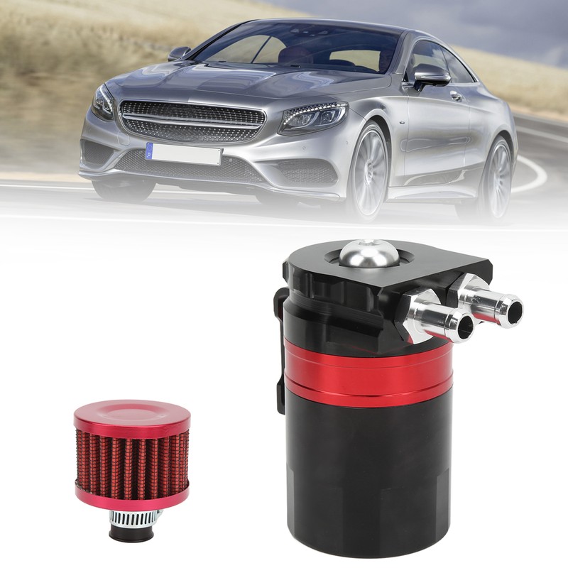 Car Oil Catch Can Internal Baffle Dual Chamber Filter Aluminium