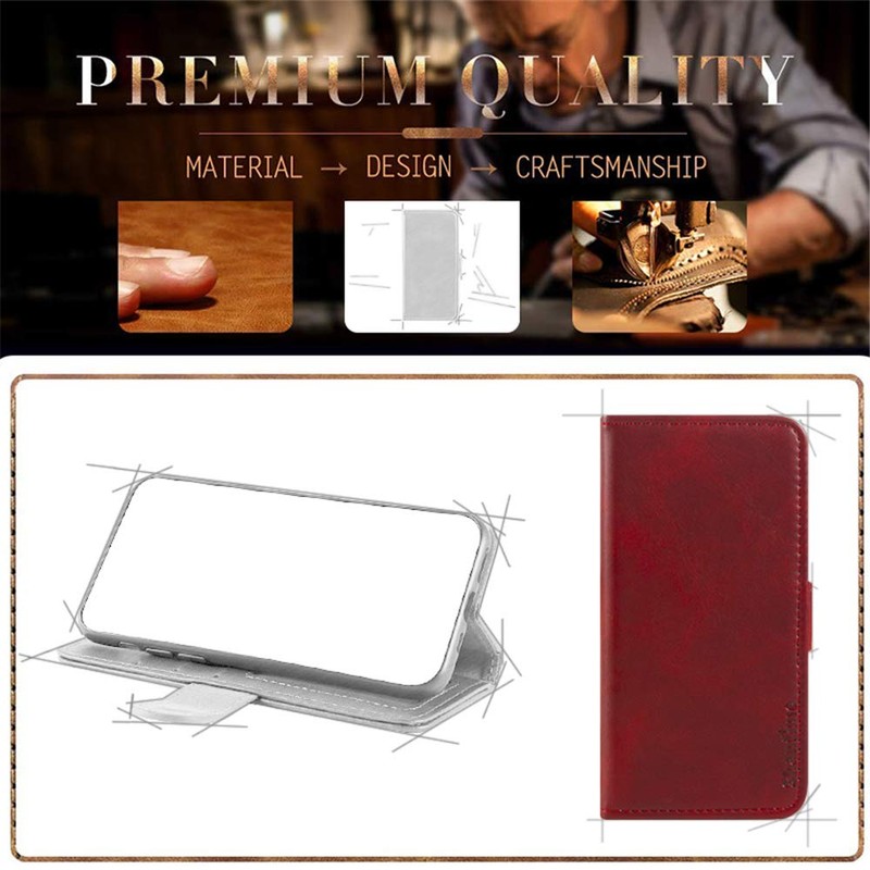 Shantime Stylish Leather Wallet Case Compatible with AGM Glory Pro
