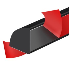 Flexible Quarter Round Molding Peel and Stick Rubber Quarter Round Trim Molding Self Adhesive Wall Corner Trim Molding for Wall Edge Corner Countertop, Black, 1/2” W x 1/2” H x 480” L